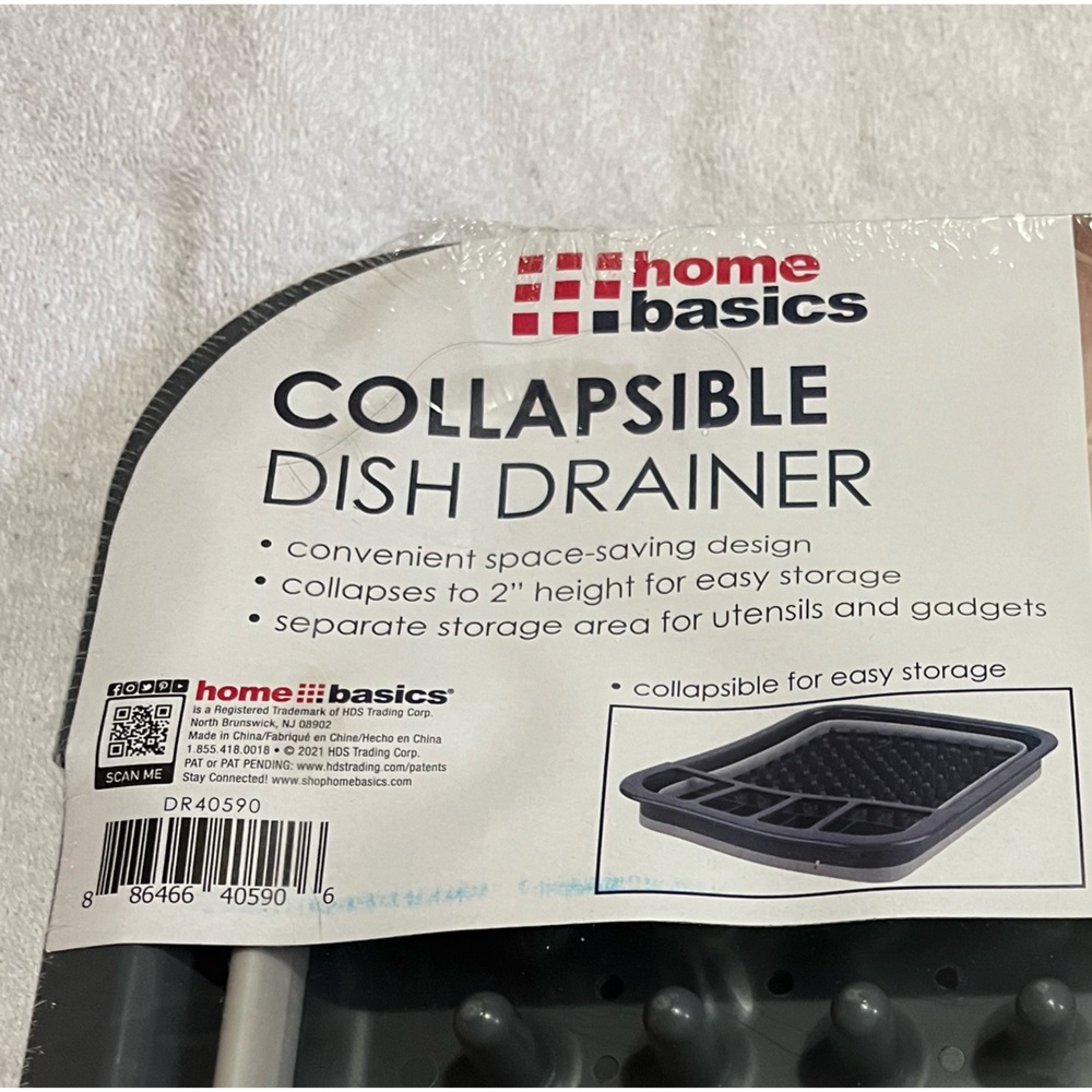 Collapsible Gray Silicone Dish Rack - Picture 5 of 5